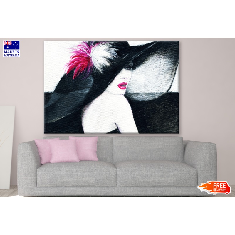 Woman with Hat Fashion Illustration Painting Print 100% Australian Made