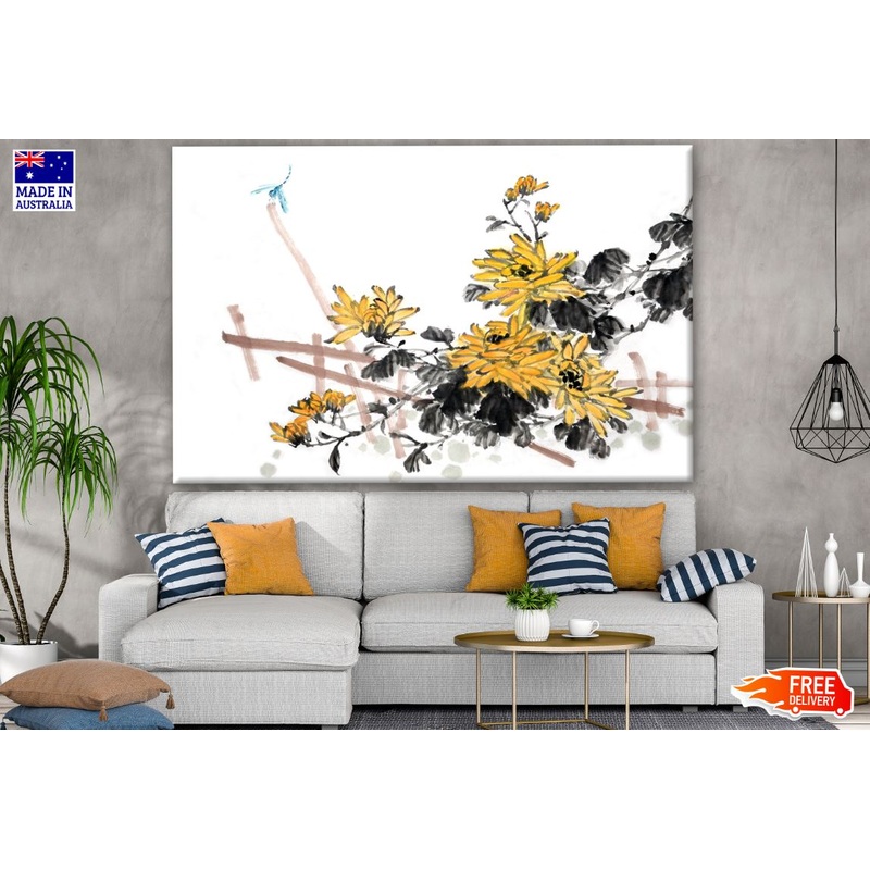 Yellow Flower Tree Watercolour Painting Print 100% Australian Made