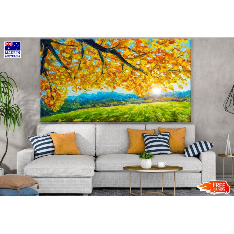 Autumn Tree Nature Landscape Oil Painting Print 100% Australian Made
