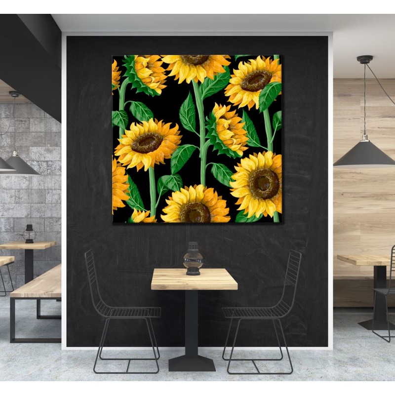 Square Canvas Sunflowers Watercolor Painting High Quality Print 100% Australian Made