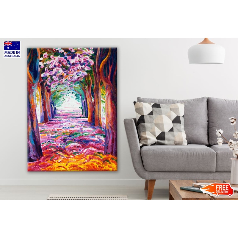 Trees & Flowers Watercolor Painting Print 100% Australian Made