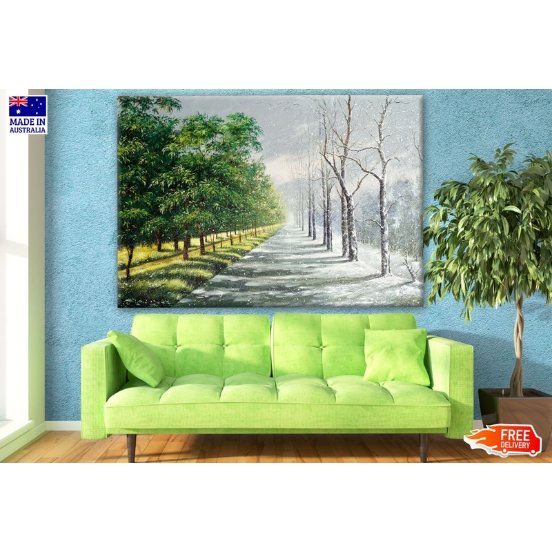 Trees & Snow Watercolor Painting Print 100% Australian Made