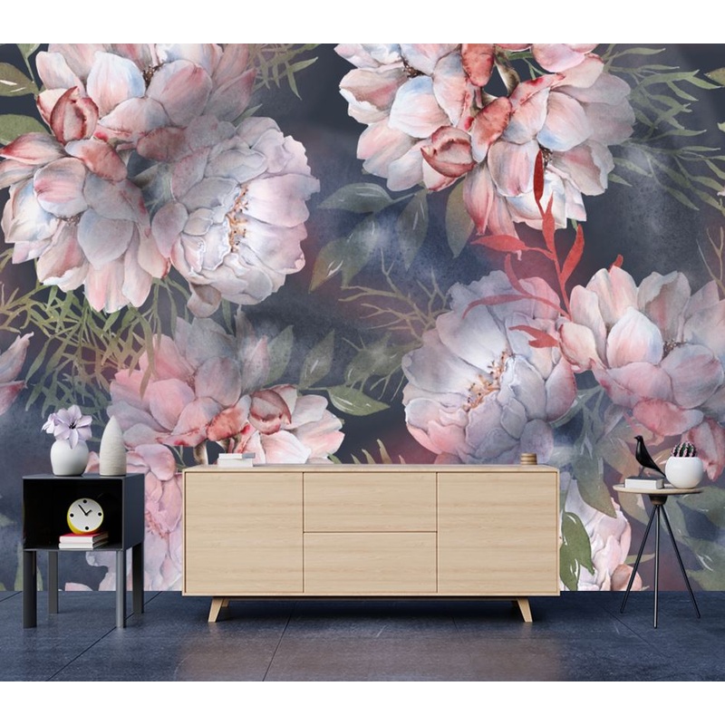 Wallpaper Murals Peel and Stick Removable Roses Pattern Design High Quality