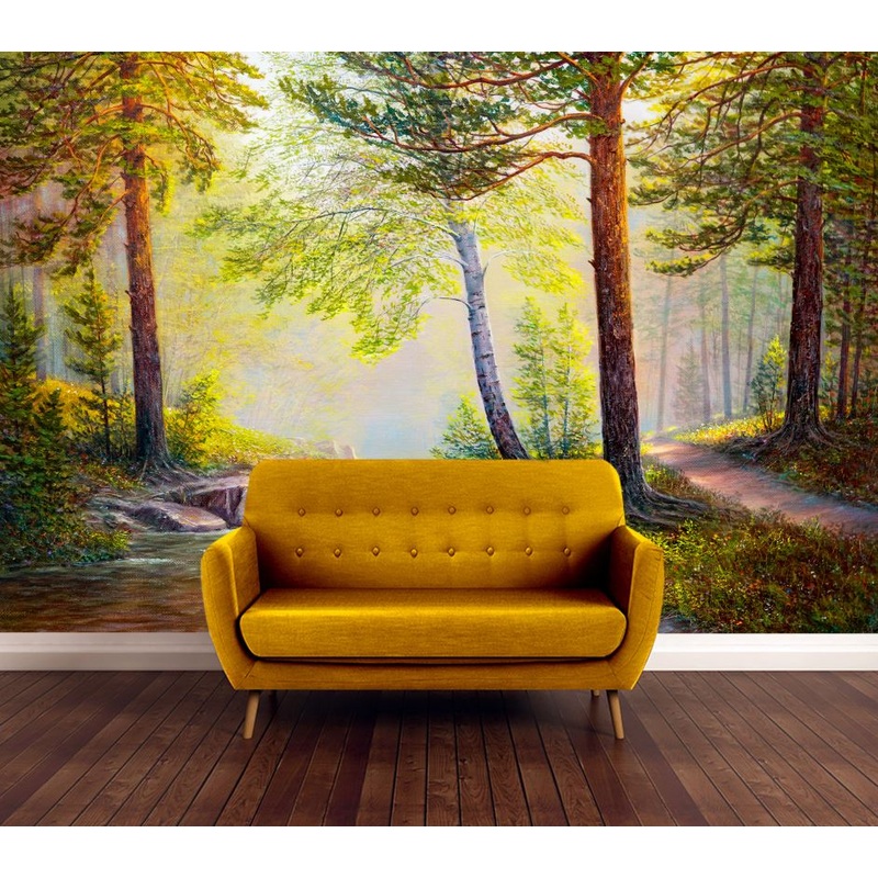 Wallpaper Murals Peel and Stick Removable Stunning Forest Watercolor Painting High Quality