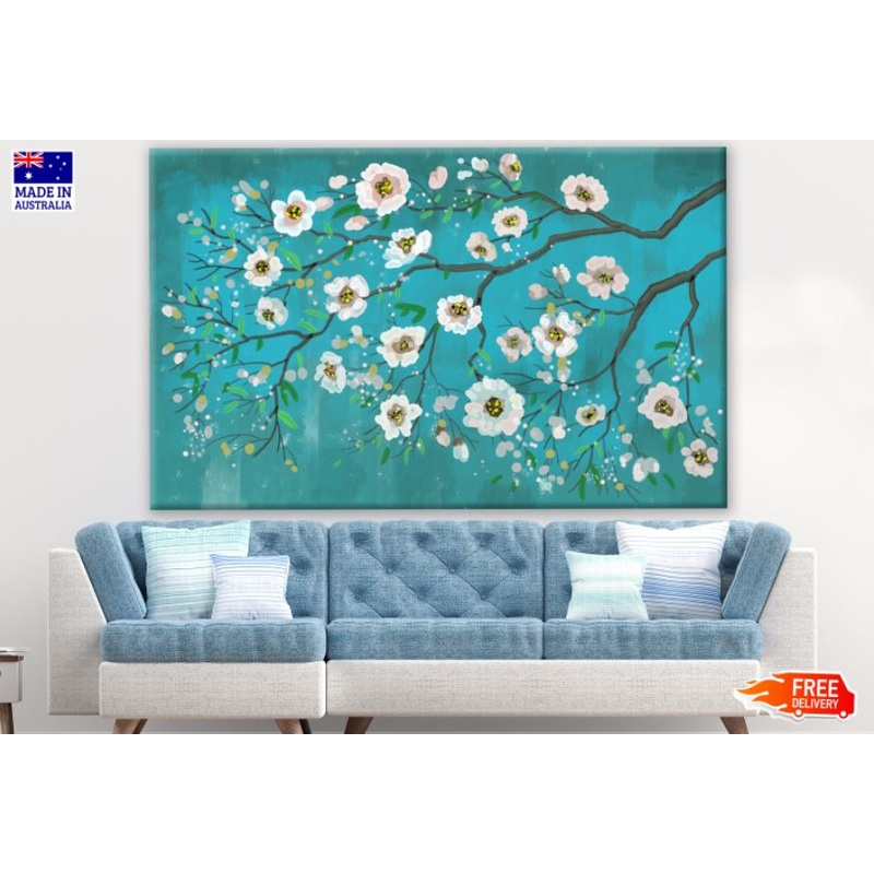 White Flower Tree Watercolor Painting Print 100% Australian Made