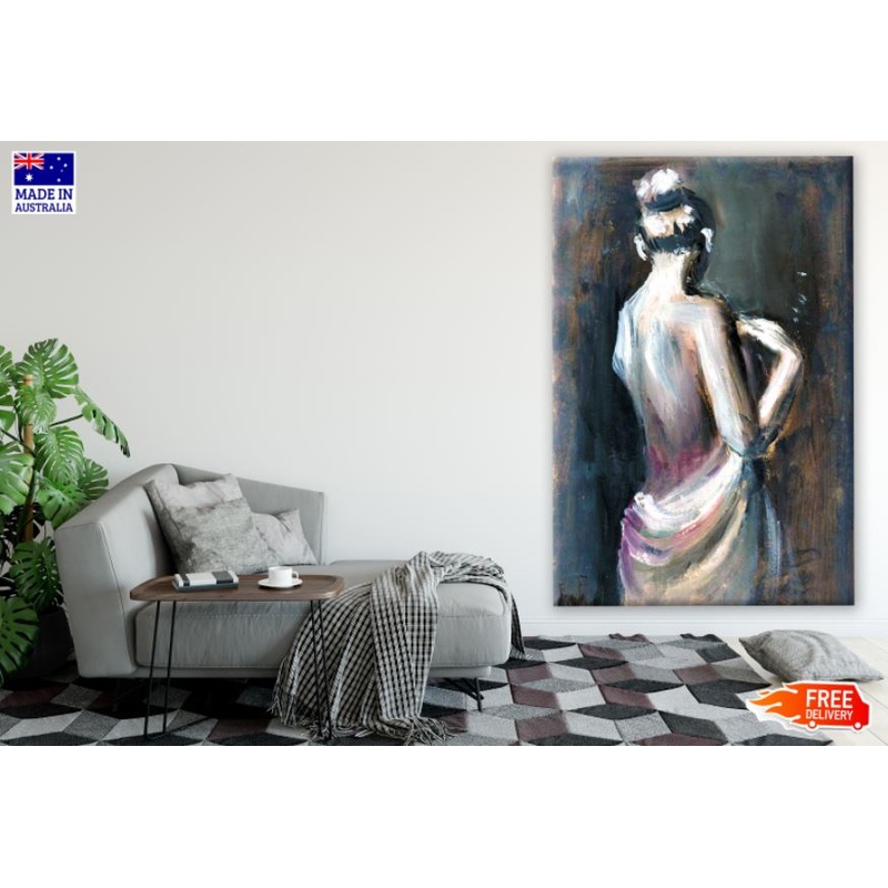 Woman Rear View Oil Painting Print 100% Australian Made