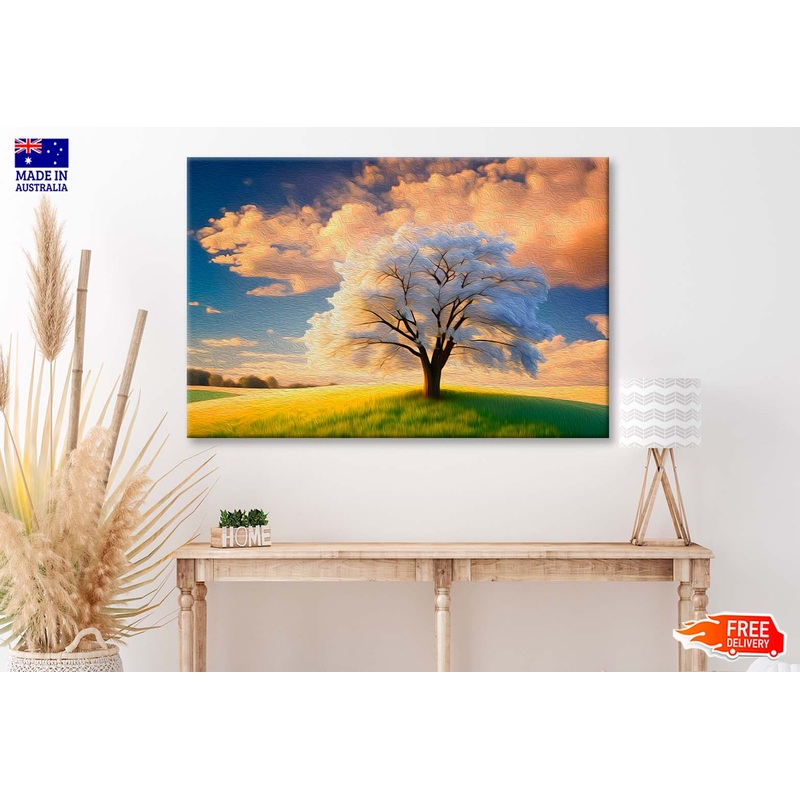Abstract Tree  & Sky Oil Painting Wall Art Limited Edition High Quality Print