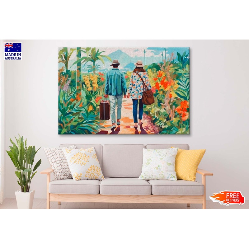 Asian Couple Oil Painting Wall Art Limited Edition High Quality Print