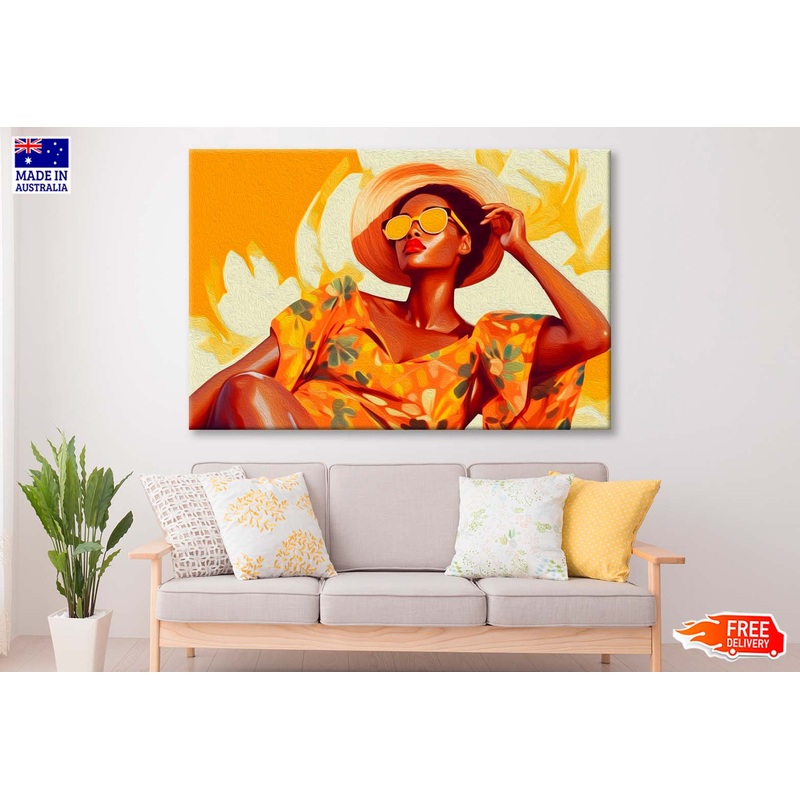 Beautiful Black Woman Oil Painting Wall Art Limited Edition High Quality Print