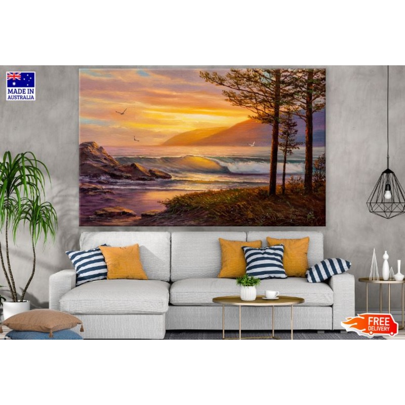 Stunning Sea Scenery Oil Painting Print 100% Australian Made