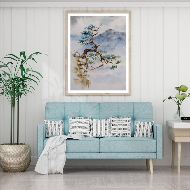 Tree on Hill Watercolor Painting Home Decor Premium Quality Poster Print Choose Your Sizes