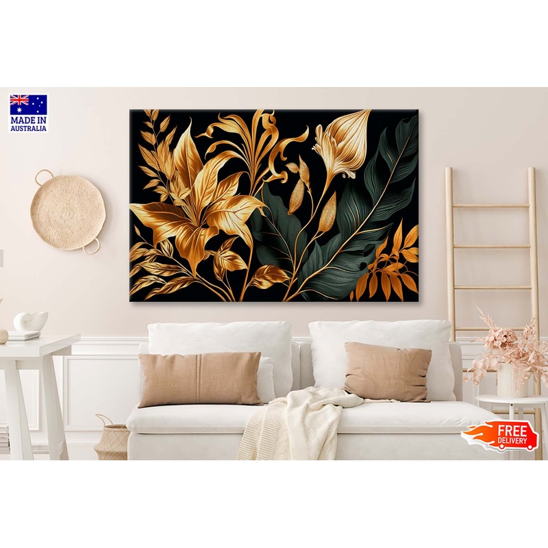 Tropic Leaves and Flower Lily Wall Art Limited Edition High Quality Print