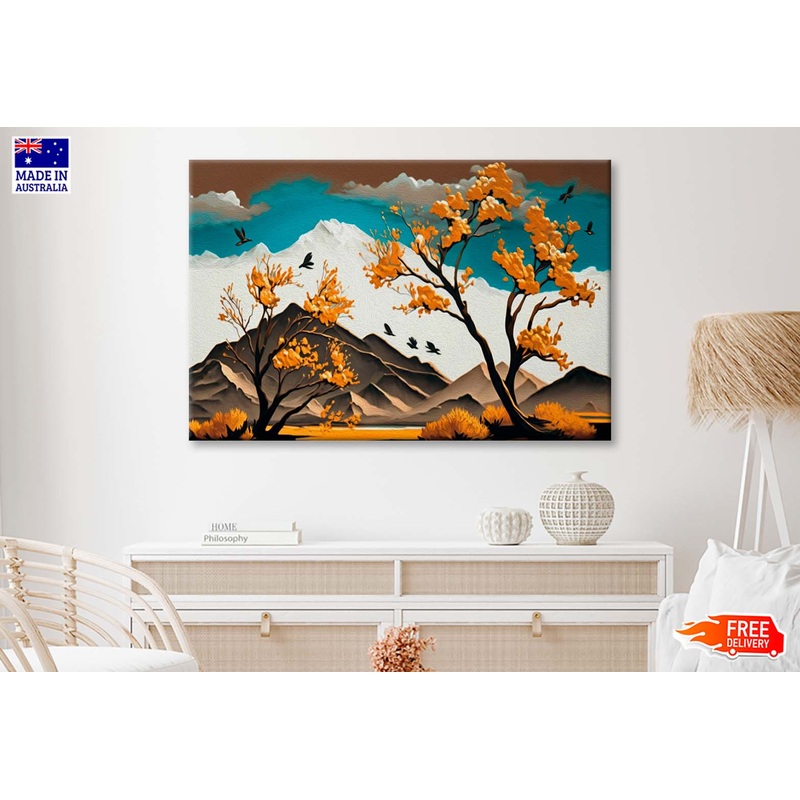 White Clouds and Birds 3d Wall Art Limited Edition High Quality Print