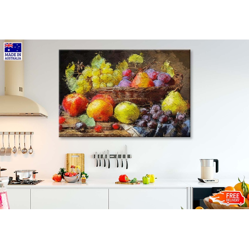 Apple, Grapes, Pears and Plums Wall Art Limited Edition High Quality Print