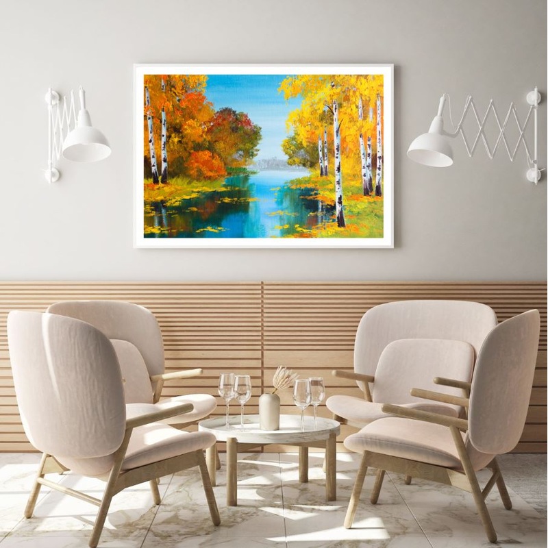 Autumn Tree Forest Oil Painting Home Decor Premium Quality Poster Print Choose Your Sizes