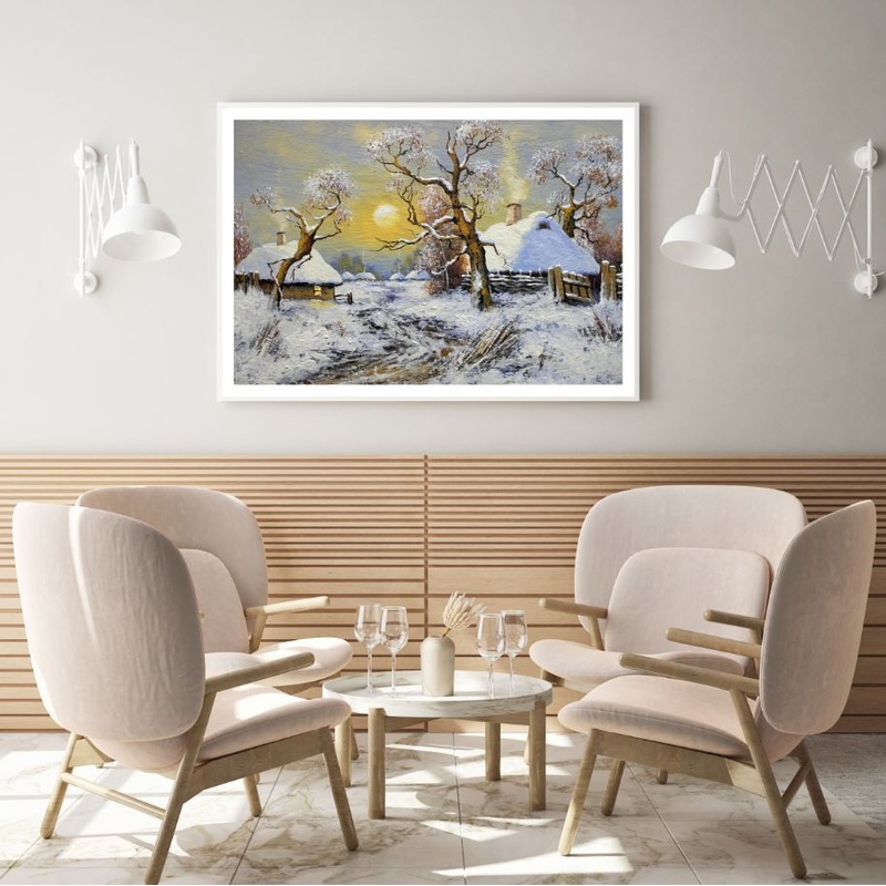Village Oil Painting Home Decor Premium Quality Poster Print Choose Your Sizes
