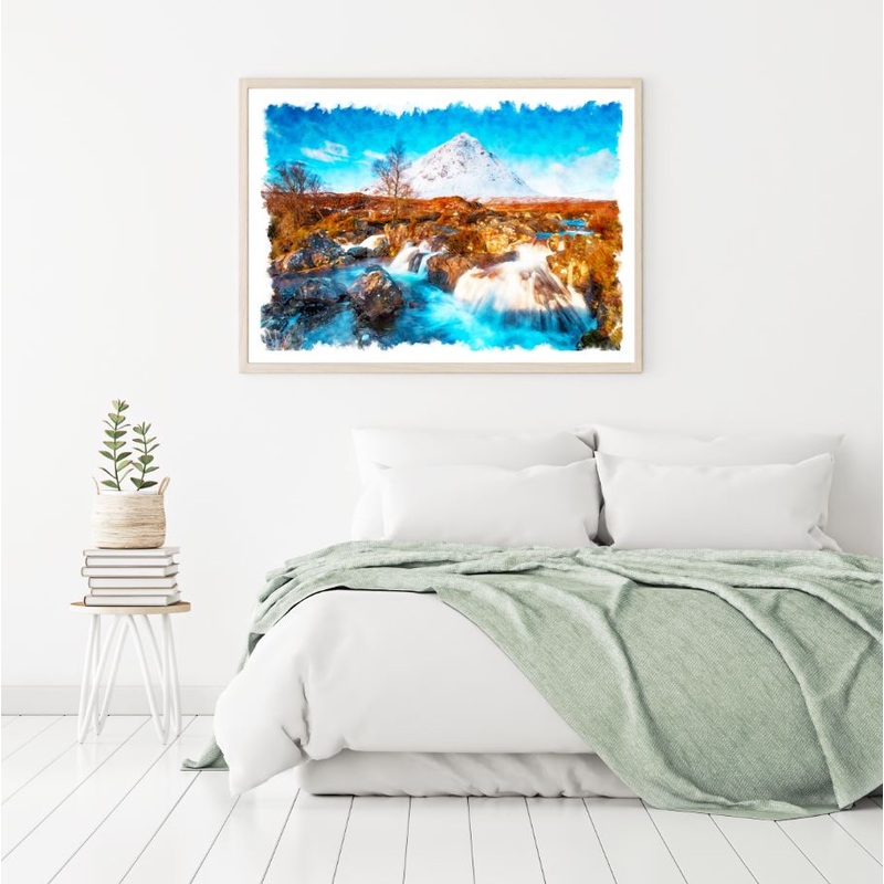 Waterstream & Mountain Scenery Home Decor Premium Quality Poster Print Choose Your Sizes