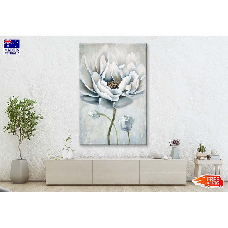 White Flower Oil Painting Wall Art Limited Edition High Quality Print