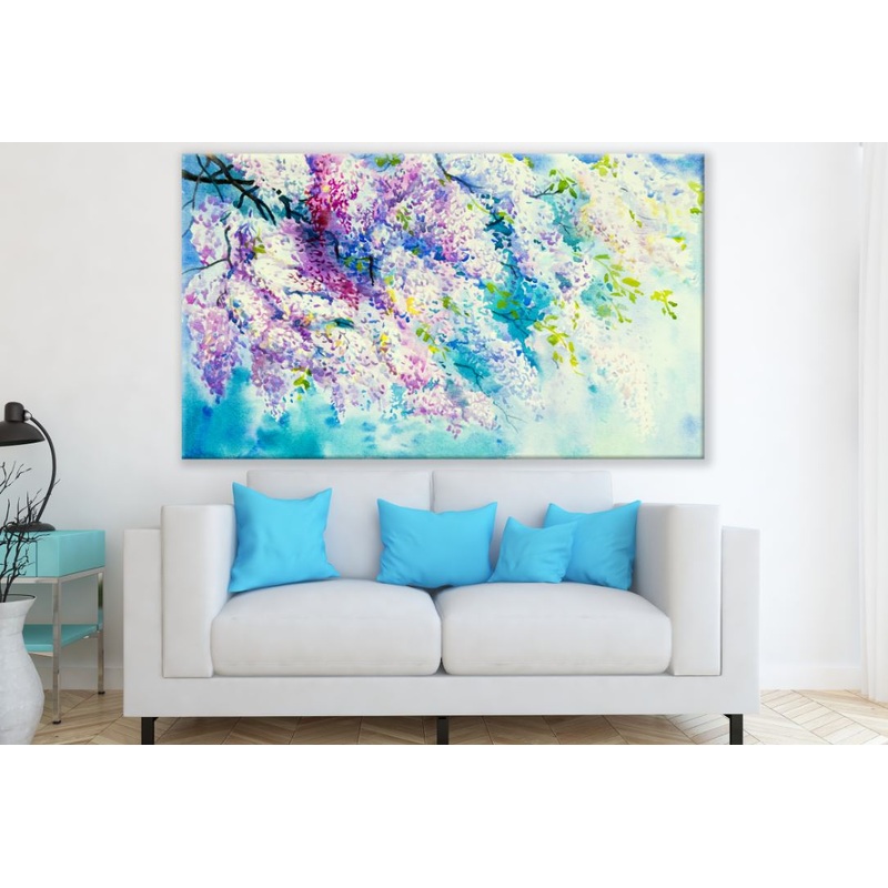 Wisteria Flowers Watercolor Painting Print 100% Australian Made