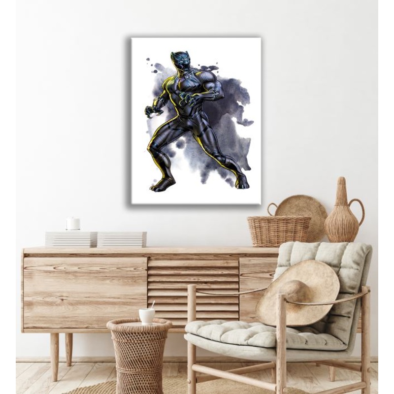 Black Panther Superhero's Watercolour Arts Print Premium Canvas Ready to Hang High Quality choose sizes