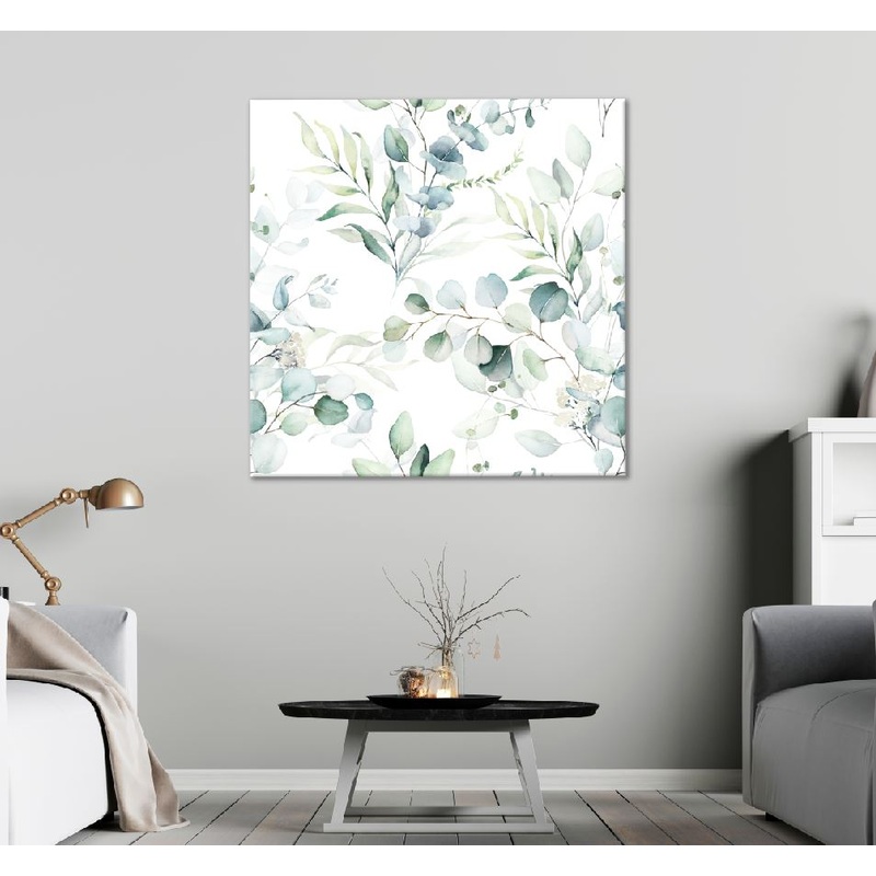 Square Canvas Plants Pattern Watercolor Painting High Quality Print 100% Australian Made