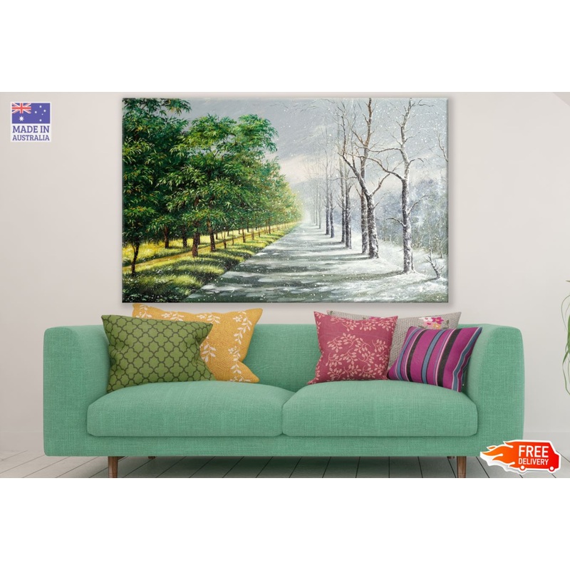 Summer Forest & Snow Forest Paint Print 100% Australian Made