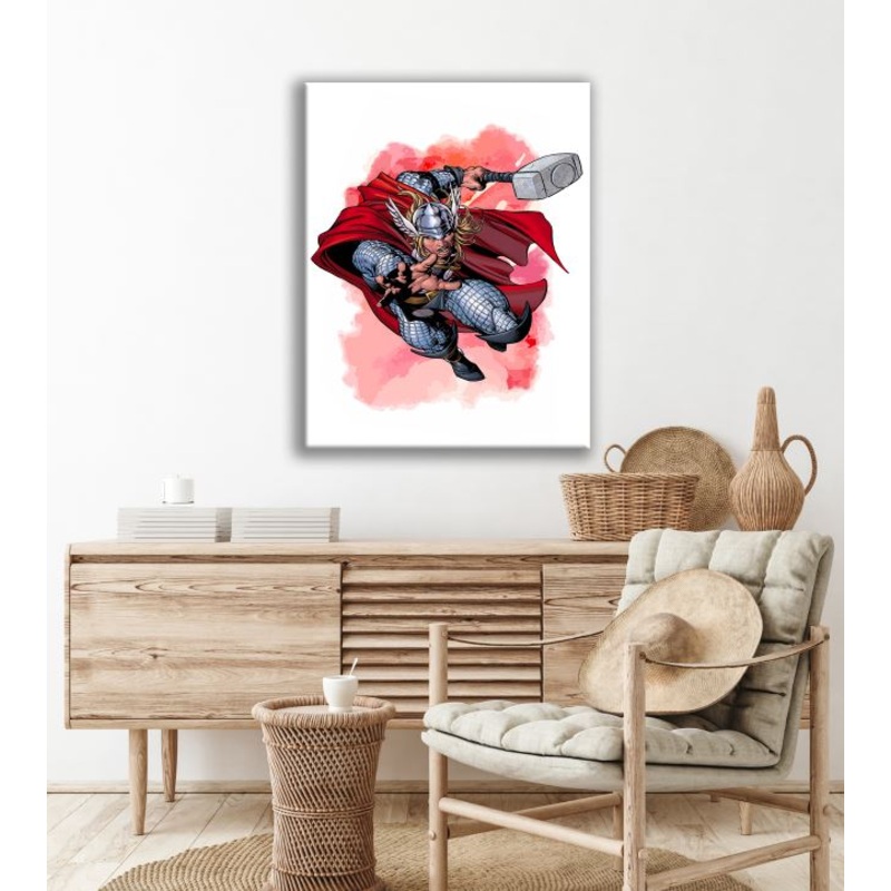 Thor Superhero's Watercolour Arts Print Premium Canvas Ready to Hang High Quality choose sizes