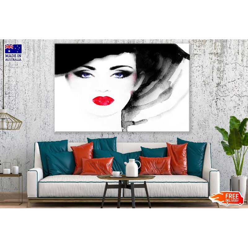 Woman Face Closeup Watercolor Painting Print 100% Australian Made