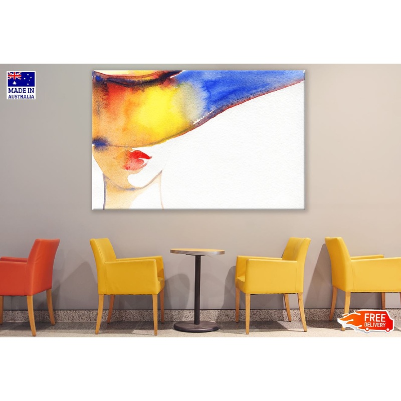 Woman Face Elegant Hat Fashion Watercolor Painting Print 100% Australian Made