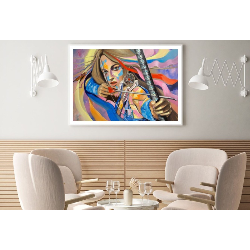 Worrior Girl Oil Painting Home Decor Premium Quality Poster Print Choose Your Sizes