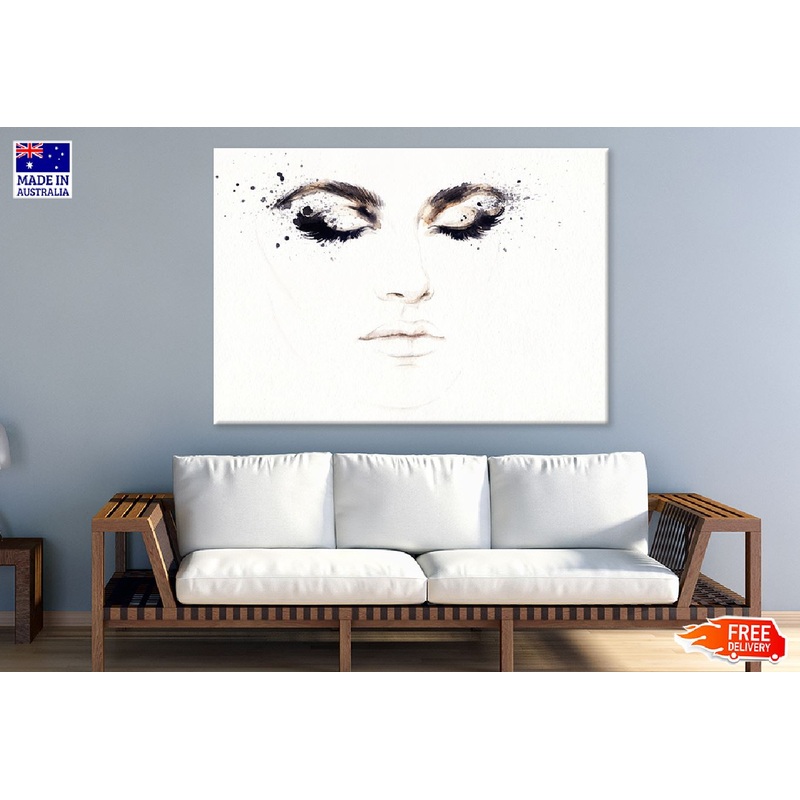 Abstract Makeup Girl Face Wtaercolor Painting Print 100% Australian Made