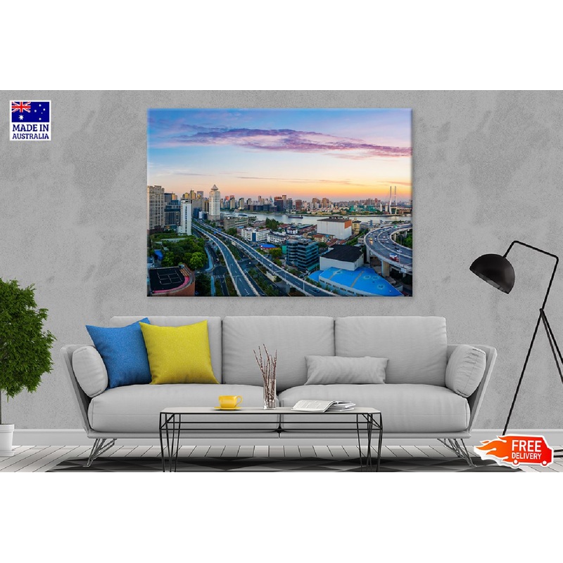 Aerial View of Shanghai Cityscape Photograph Print 100% Australian Made