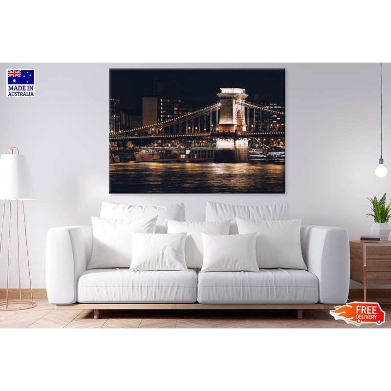 Bridge & River Night View Photograph Print 100% Australian Made