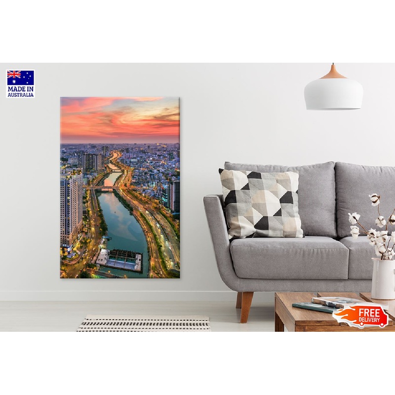 Ho Chi Minh Cityscape Aerial View Photograph Print 100% Australian Made