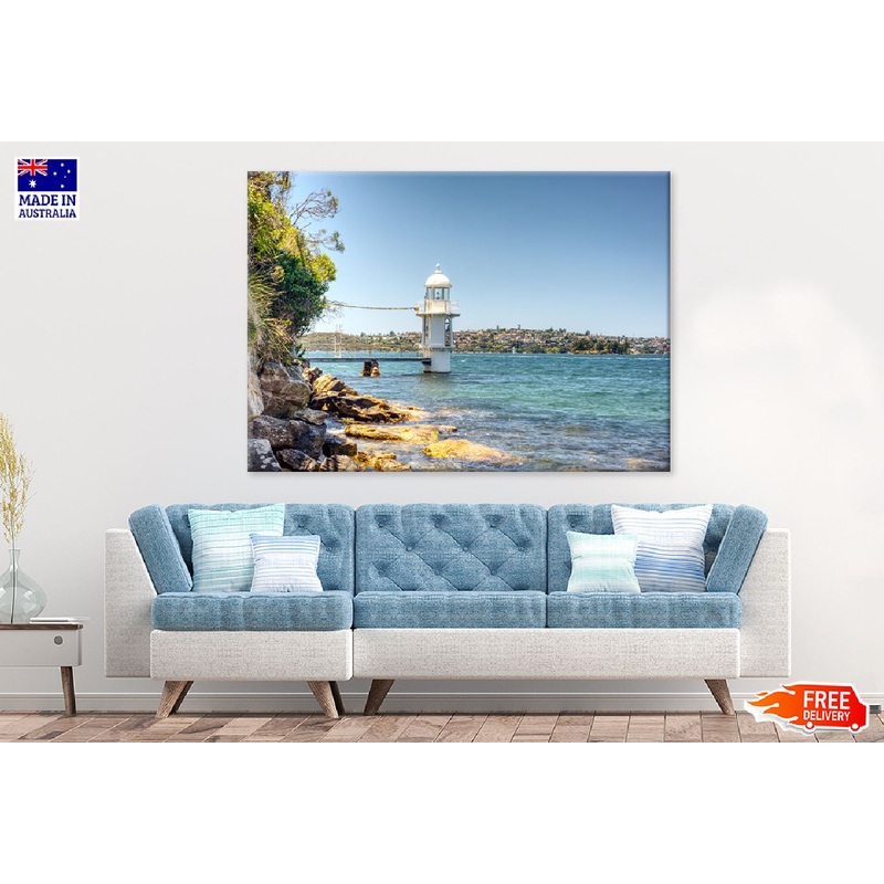 Light House on Sea & City View Photograph Print 100% Australian Made