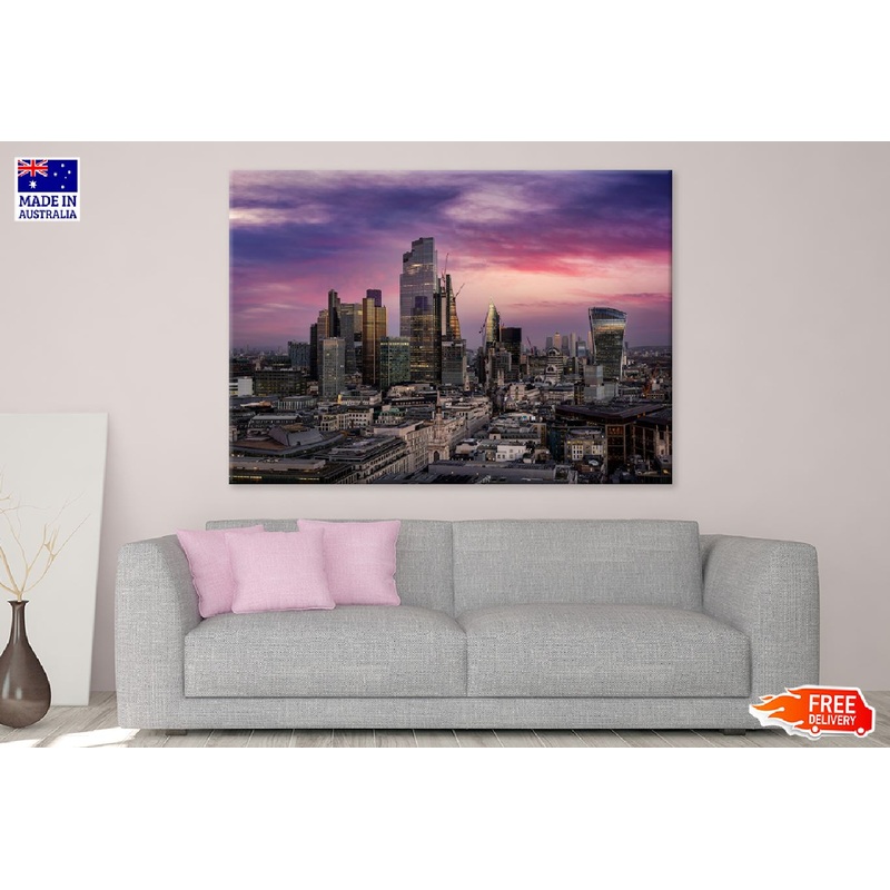 London City Landscape Sunset View Photograph Print 100% Australian Made