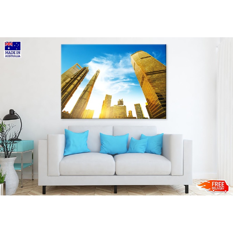 Lower Skyscrapers Shanghai City View Photograph Print 100% Australian Made
