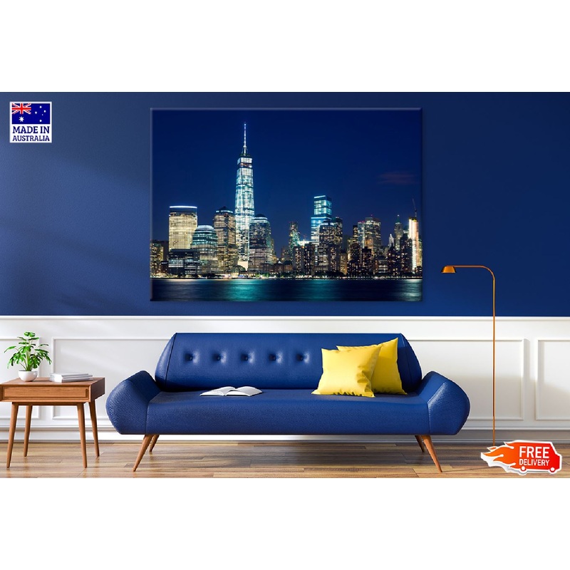 Manhattan Skyline Dusk Night View Photograph Print 100% Australian Made
