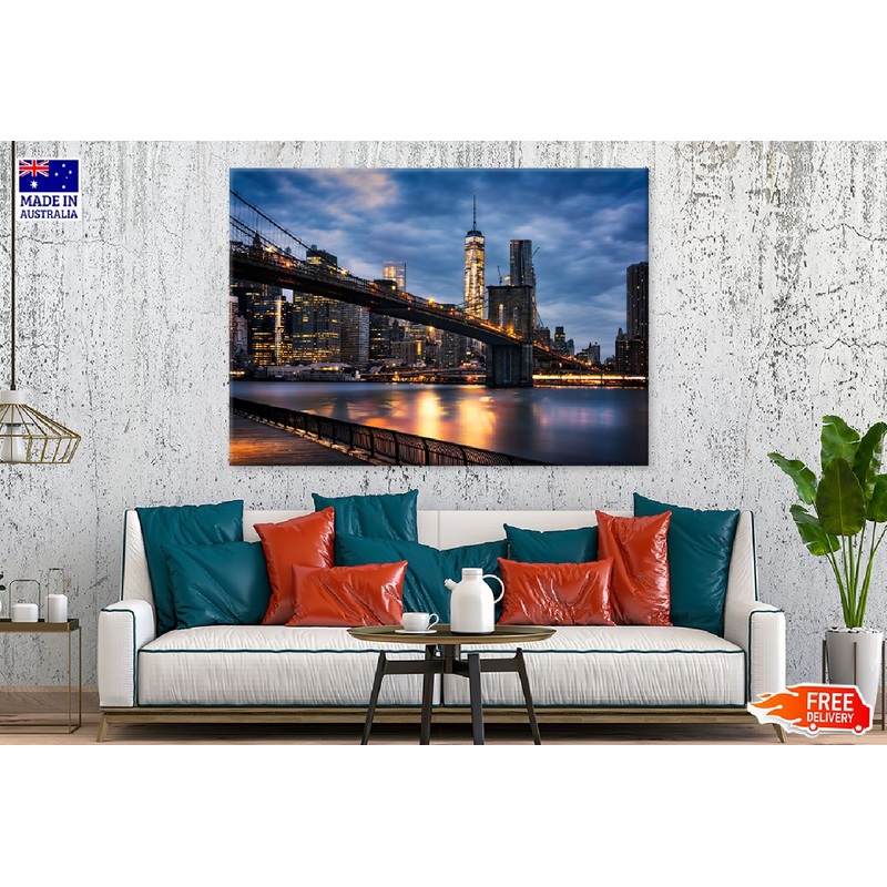 New York City Night Lights View Photograph Print 100% Australian Made
