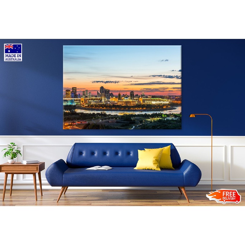Nur Sultan City Sunset View Photograph Print 100% Australian Made