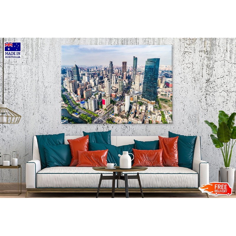 Shanghai City Aerial View Photograph Print 100% Australian Made