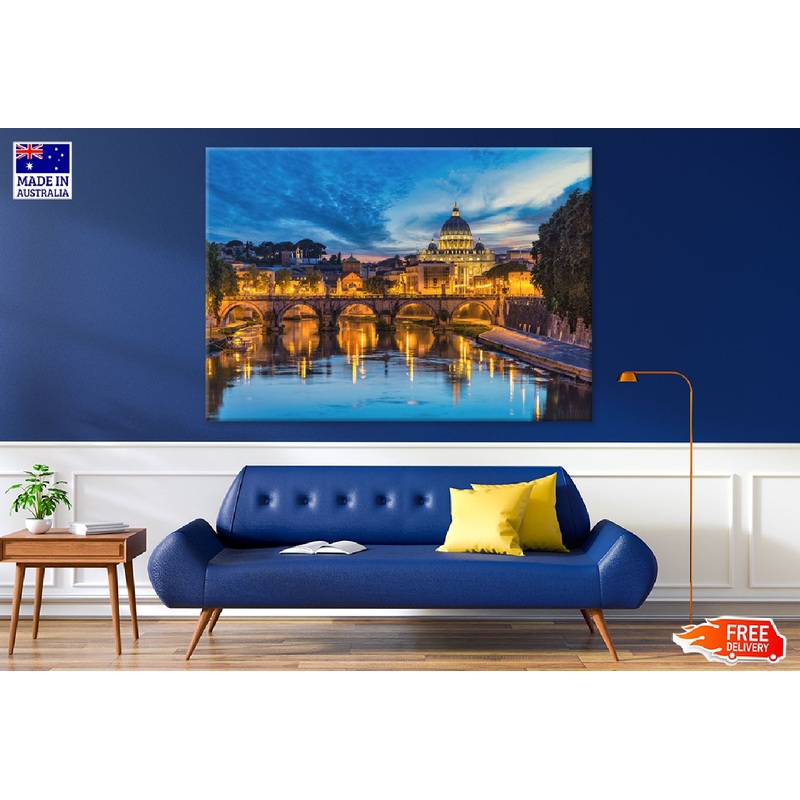 St. Peter's Basilica & River Rome Photograph Print 100% Australian Made