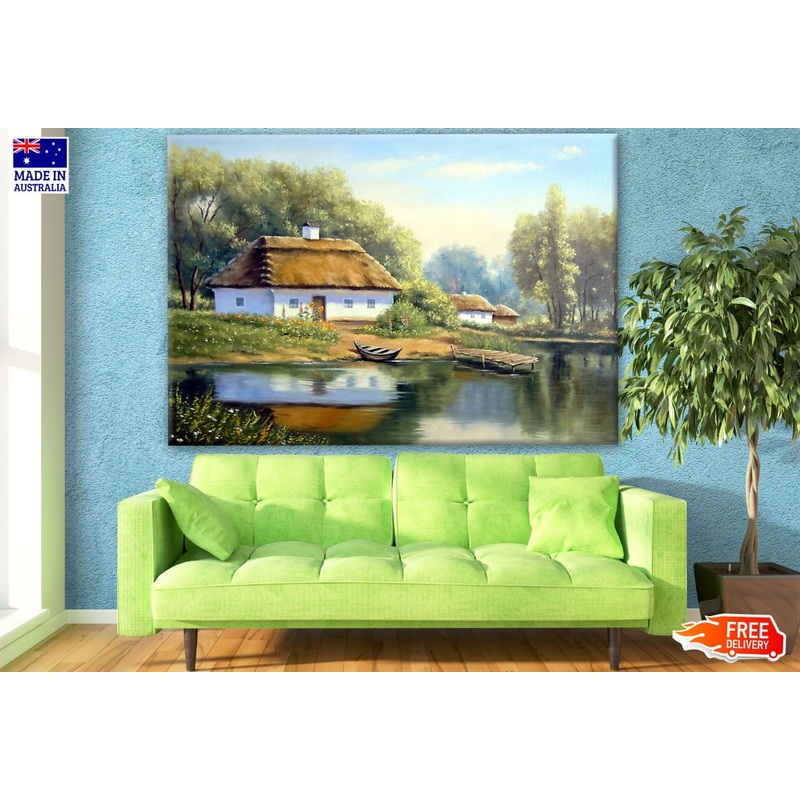 Stunning Village Watercolor Painting Print 100% Australian Made