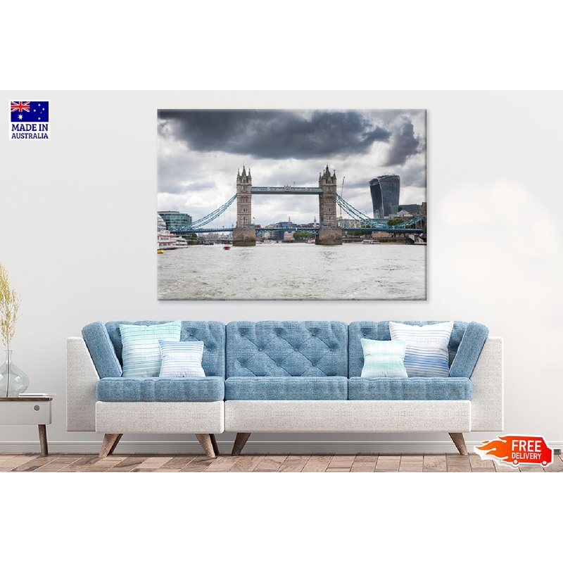 Tower Bridge & Dark Clouds View Photograph Print 100% Australian Made