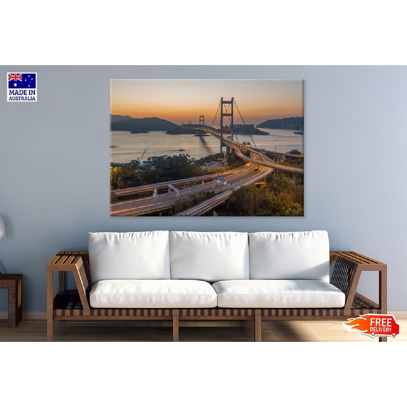 Tsing Ma Bridge Sunset View Photograph Print 100% Australian Made