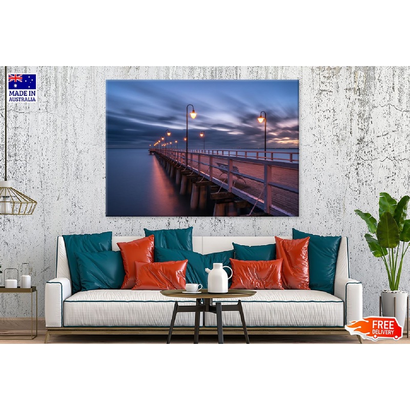 Wooden Pier in Gdynia Orlowo View Photograph Print 100% Australian Made