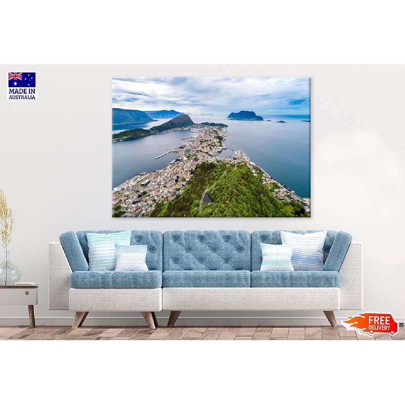 Aksla City Alesund Aerial View Photograph Print 100% Australian Made