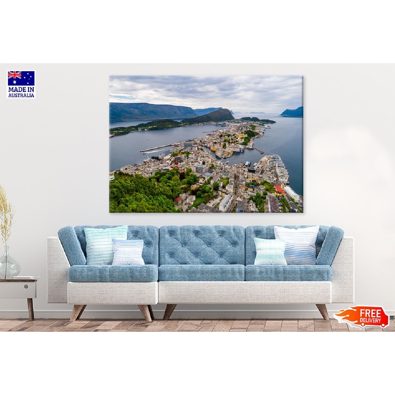 Aksla City Alesund Norway Aerial View Photograph Print 100% Australian Made