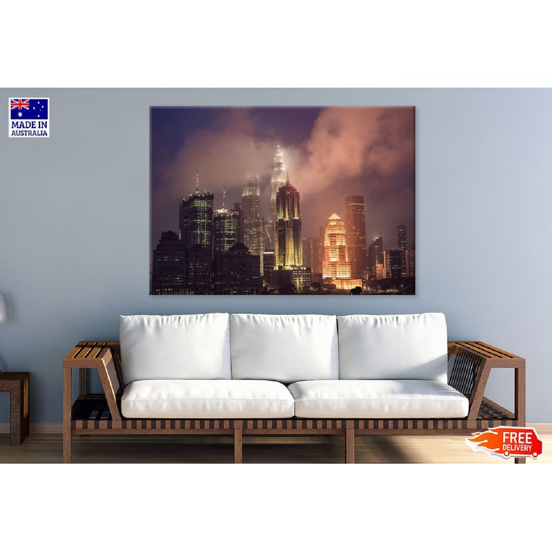 Kuala Lumpur Skyline Night View Photograph Print 100% Australian Made