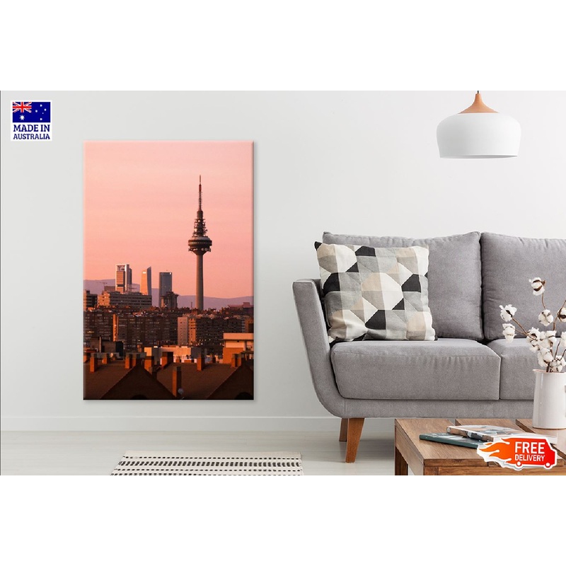 Madrid City Tower Sunset View Photograph Print 100% Australian Made